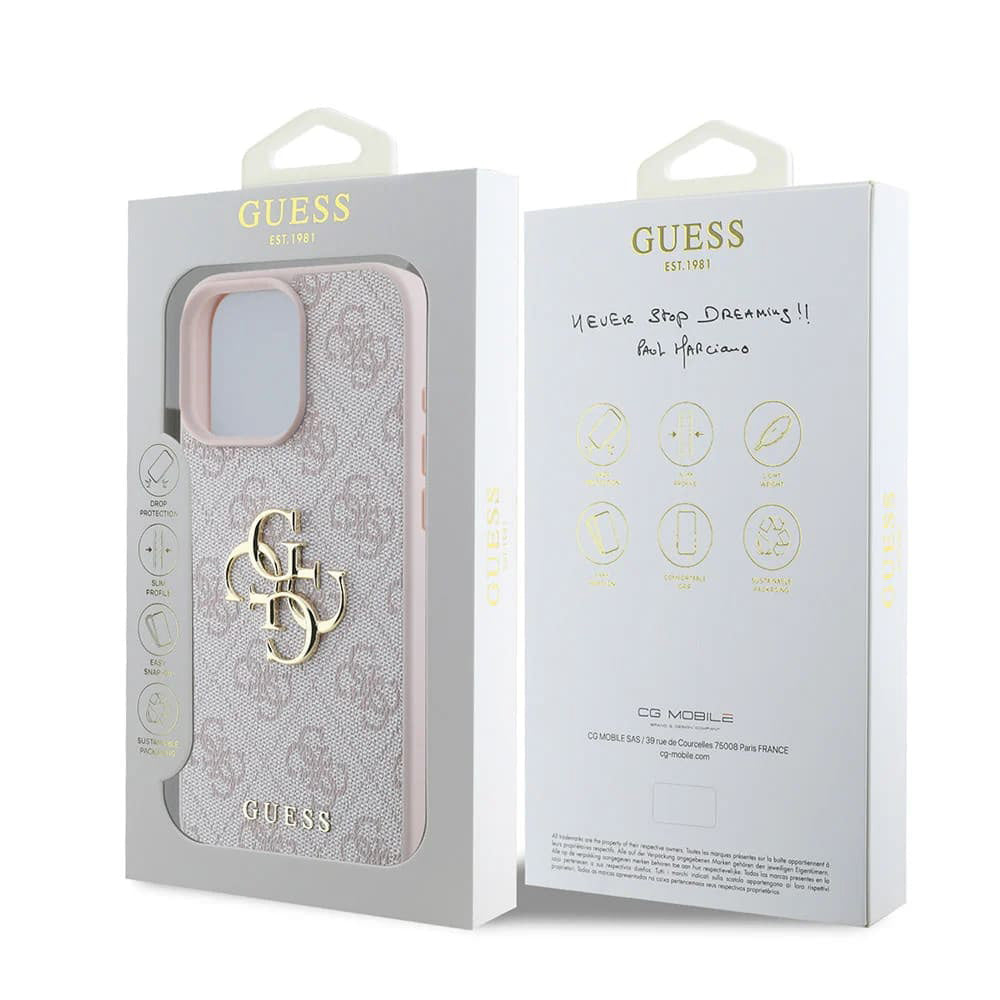 Capa para Apple iPhone 16 Pro, Guess, 4G Big Logo, Rosa