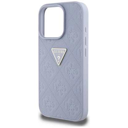 Capa para Apple iPhone 16 Pro, Guess, Hot Stamp 4G Pattern Triangle Logo, Lilás Claro.
