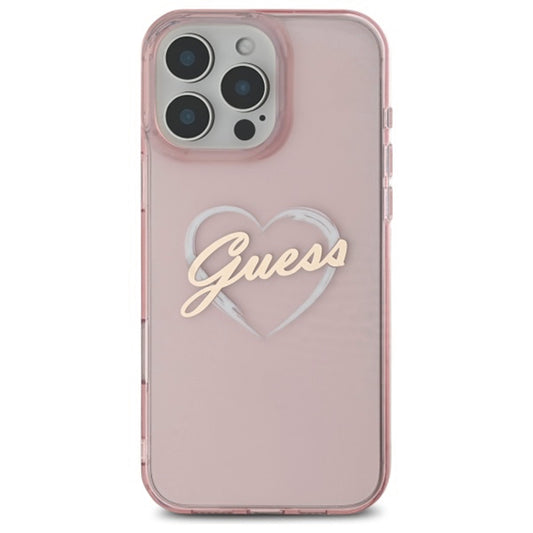 Capa para Apple iPhone 16 Pro, Guess, IML Heart, Rosa