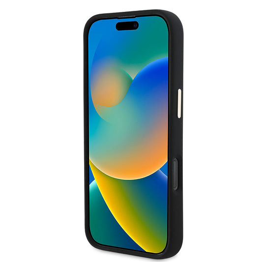 Capa para Apple iPhone 16 Pro, Guess, Script Metal Logo & Frame, Preta