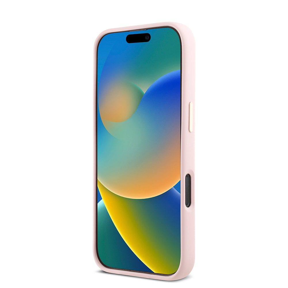 Capa para Apple iPhone 16 Pro, Guess, Script Metal Logo & Frame, Rosa