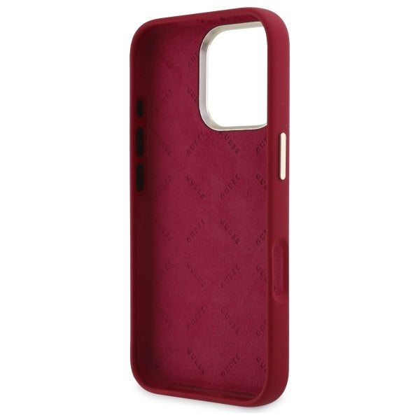 Capa para Apple iPhone 16 Pro, Guess, Script Metal Logo, Rosa