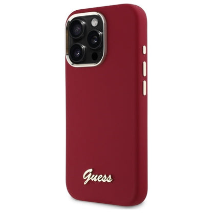 Capa para Apple iPhone 16 Pro, Guess, Script Metal Logo, Rosa
