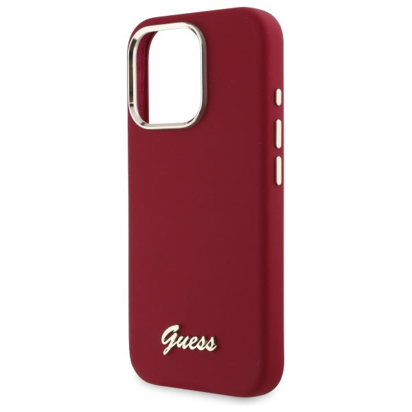 Capa para Apple iPhone 16 Pro, Guess, Script Metal Logo, Rosa