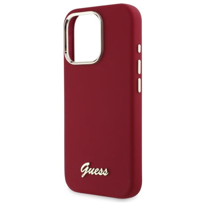 Capa para Apple iPhone 16 Pro, Guess, Script Metal Logo, Rosa