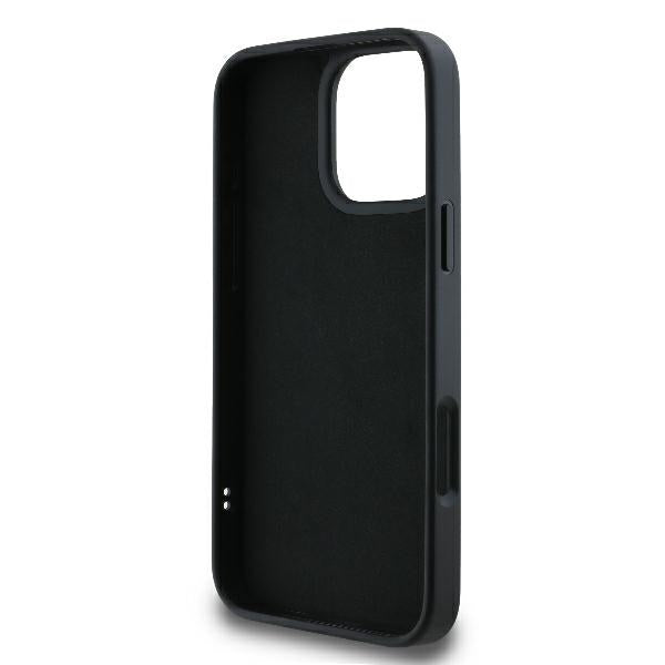 Capa para Apple iPhone 16 Pro, Karl Lagerfeld, Assinatura de Borracha 3D, Preta