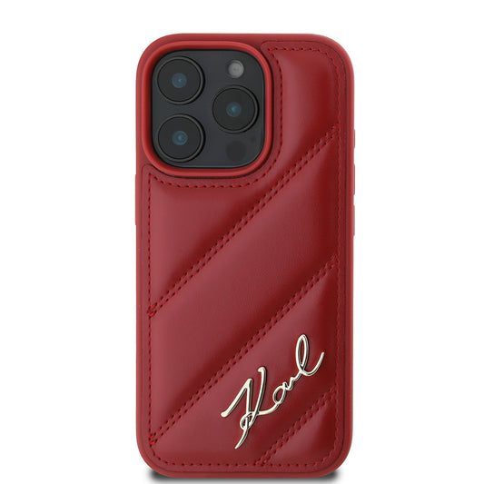 Capa para Apple iPhone 16 Pro, Karl Lagerfeld, Diagonal Quilted Script, Rosie