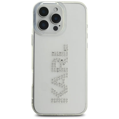 Capa para Apple iPhone 16 Pro, Karl Lagerfeld, IML Rhinestones Transparent Logo, Transparente