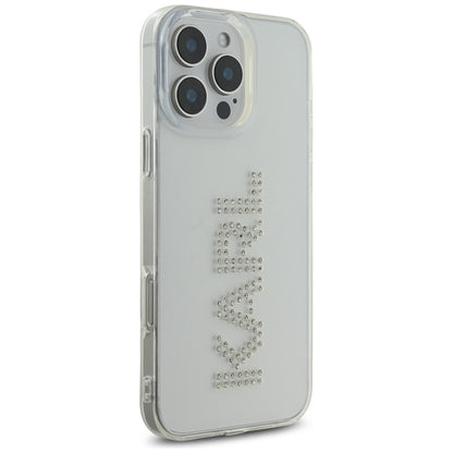 Capa para Apple iPhone 16 Pro, Karl Lagerfeld, IML Rhinestones Transparent Logo, Transparente