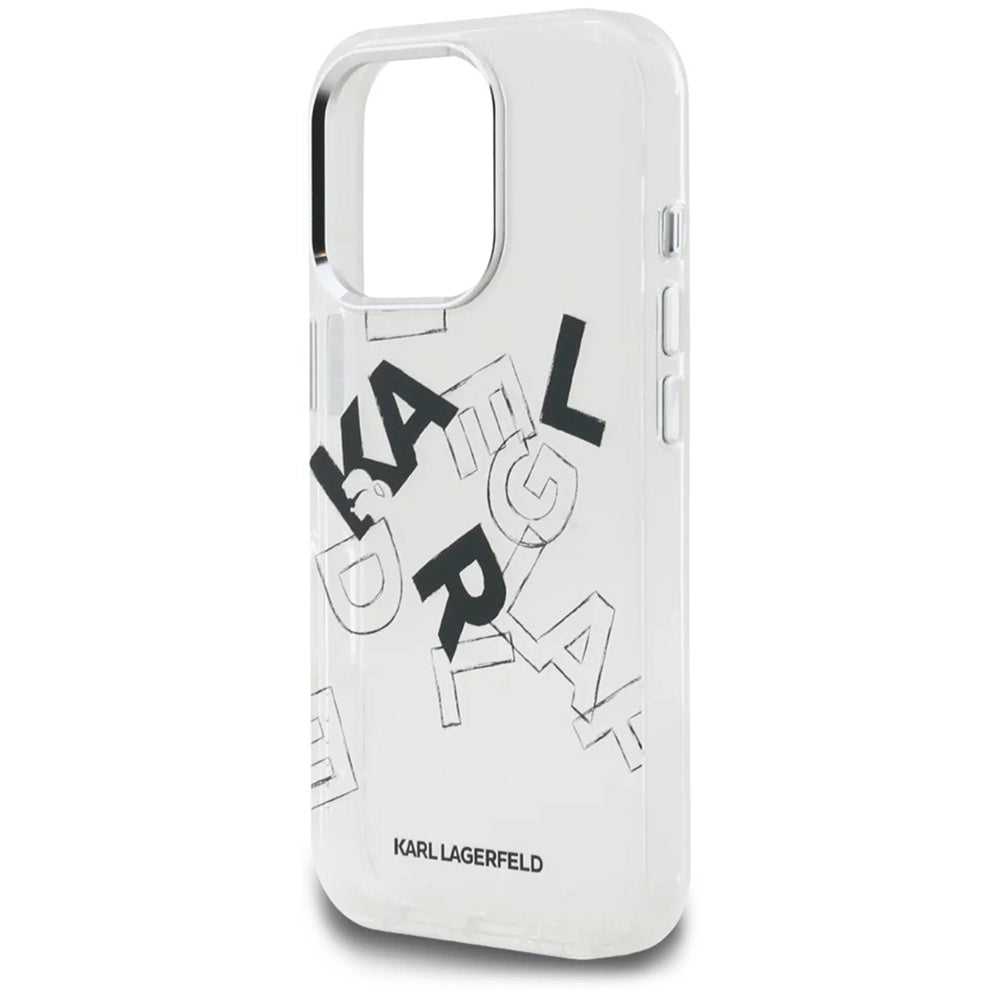 Capa para Apple iPhone 16 Pro, Karl Lagerfeld, IML Sketched Graphic Logo, Transparente
