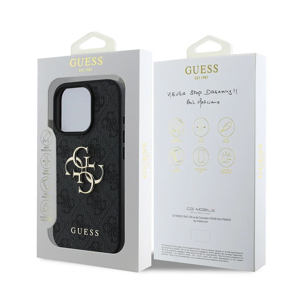 Capa para Apple iPhone 16 Pro Max, Guess, 4G Big Logo, Preta