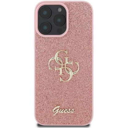 Capa para Apple iPhone 16 Pro Max, Guess, Fixed Glitter Big 4G, Rosa