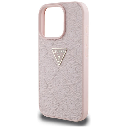 Capa para Apple iPhone 16 Pro Max, Guess, Hot Stamp 4G Pattern Triangle Logo, Rosa