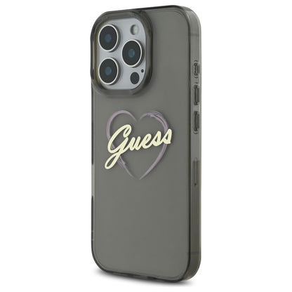 Capa para Apple iPhone 16 Pro Max, Guess, IML Heart, Preta