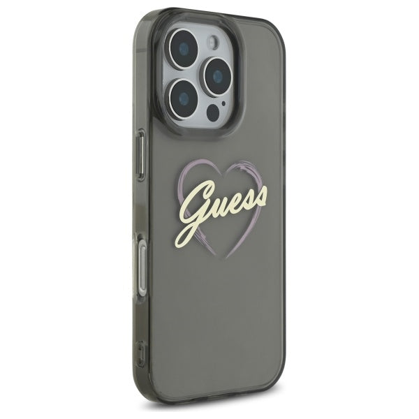Capa para Apple iPhone 16 Pro Max, Guess, IML Heart, Preta