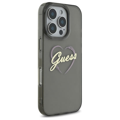 Capa para Apple iPhone 16 Pro Max, Guess, IML Heart, Preta
