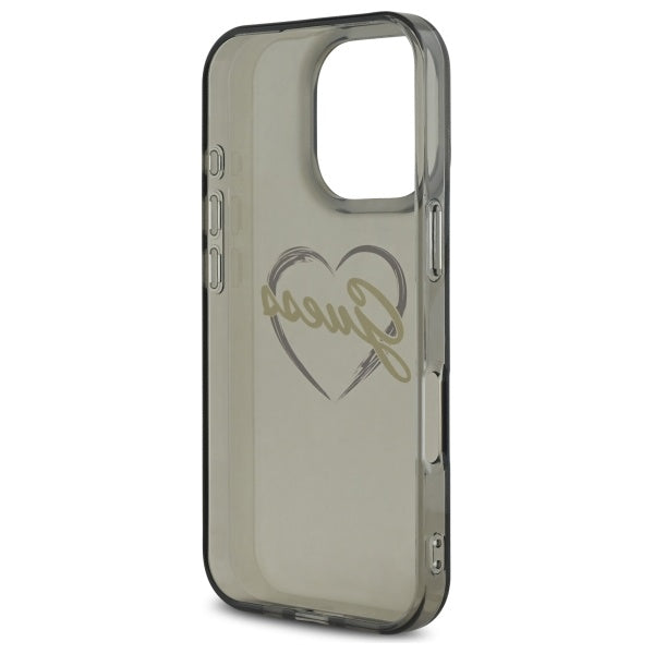 Capa para Apple iPhone 16 Pro Max, Guess, IML Heart, Preta