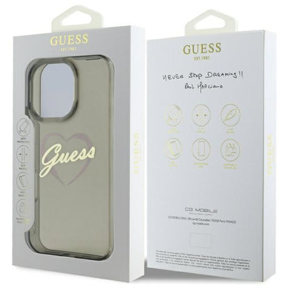 Capa para Apple iPhone 16 Pro Max, Guess, IML Heart, Preta