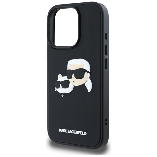 Capa para Apple iPhone 16 Pro Max, Karl Lagerfeld, 3D Rubber Karl & Choupette, Preta
