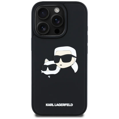 Case for Apple iPhone 16 Pro Max, Karl Lagerfeld, 3D Rubber Karl & Choupette, Black