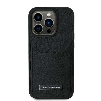 Capa para Apple iPhone 16 Pro Max, Karl Lagerfeld, Cardslots Monogram, Preta
