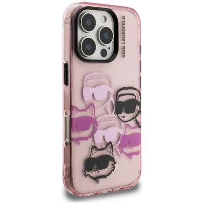 Capa para Apple iPhone 16 Pro Max, Karl Lagerfeld, IML Luxury Multi Head Pattern, Rosa