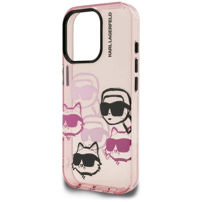 Capa para Apple iPhone 16 Pro Max, Karl Lagerfeld, IML Luxury Multi Head Pattern, Rosa