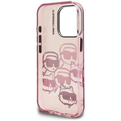 Capa para Apple iPhone 16 Pro Max, Karl Lagerfeld, IML Luxury Multi Head Pattern, Rosa