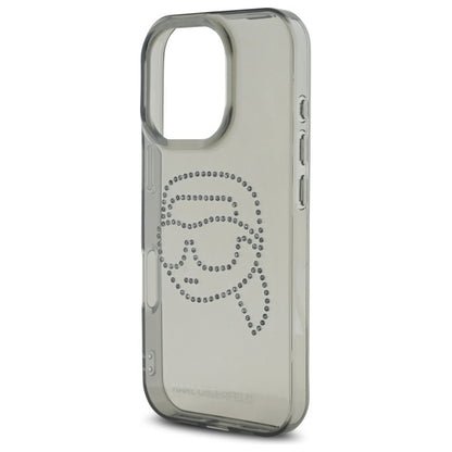 Capa para Apple iPhone 16 Pro Max, Karl Lagerfeld, IML Rhinestones Karl's Head, Preta