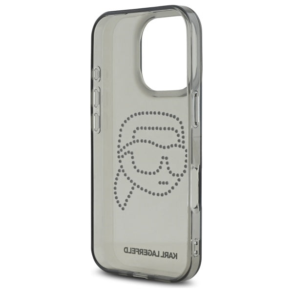 Capa para Apple iPhone 16 Pro Max, Karl Lagerfeld, IML Rhinestones Karl's Head, Preta