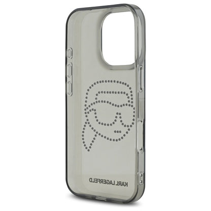 Capa para Apple iPhone 16 Pro Max, Karl Lagerfeld, IML Rhinestones Karl's Head, Preta