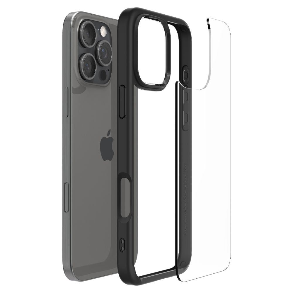 Capa para Apple iPhone 16 Pro Max, Spigen, Ultra Hybrid, Preta Fosca ACS07996