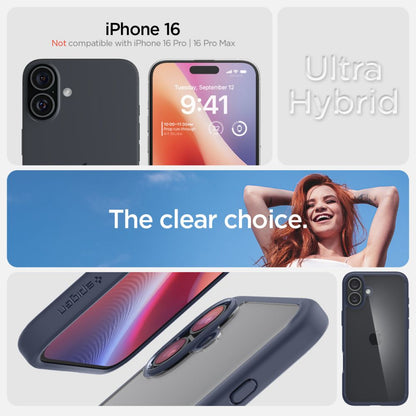 Case for Apple iPhone 16, Spigen, Ultra Hybrid, Navy Blue