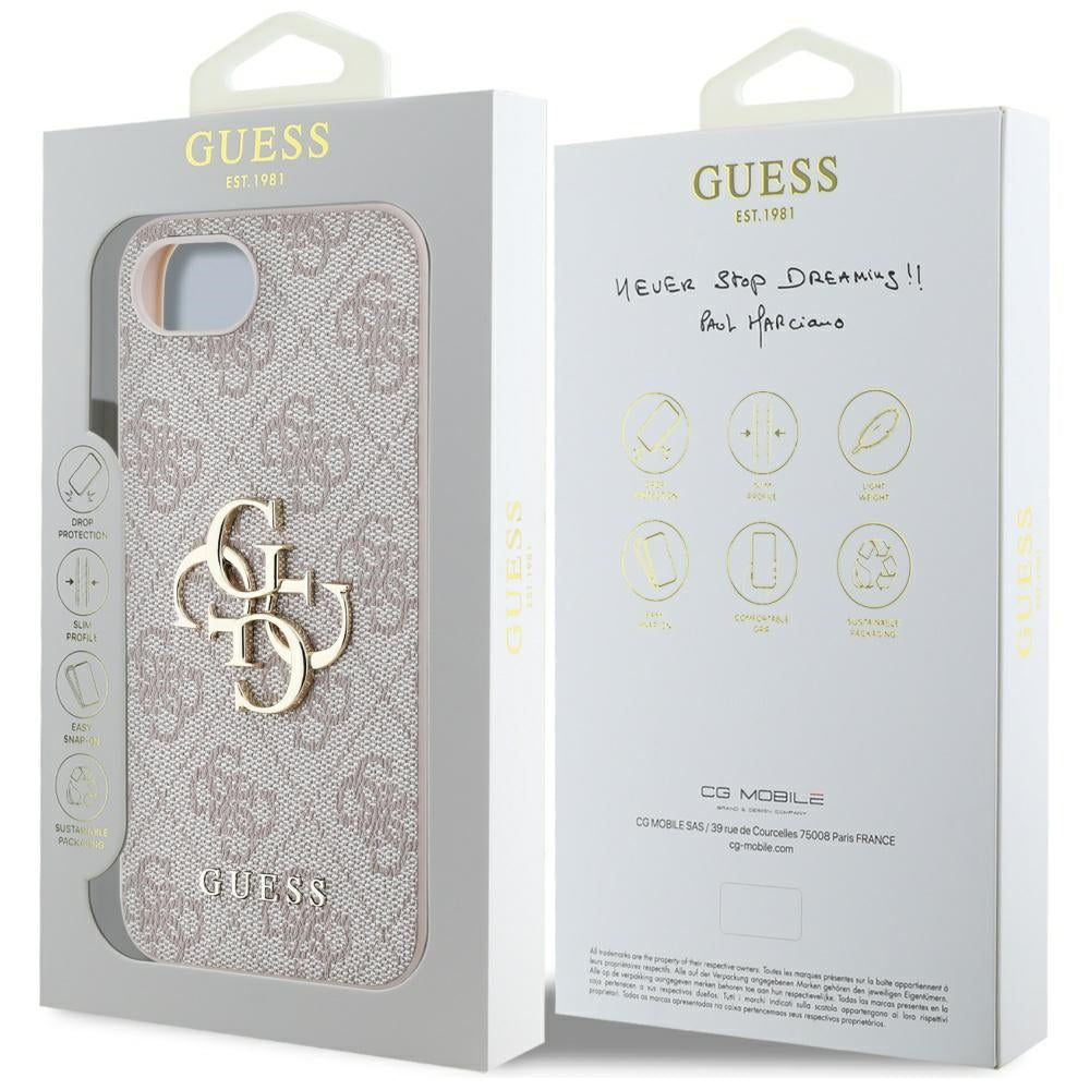 Capa para Apple iPhone 16e, Guess, 4G Big Logo, Rosa.