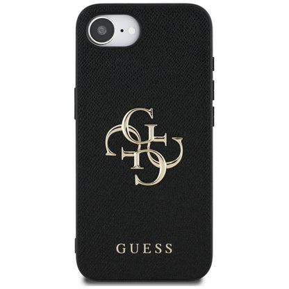 Capa para Apple iPhone 16e, Guess, 4G Grained Big and Classic Logo, Preta