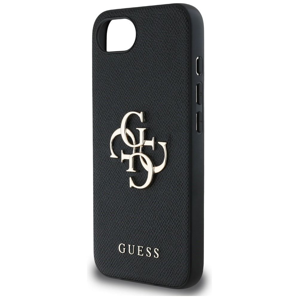 Capa para Apple iPhone 16e, Guess, 4G Grained Big and Classic Logo, Preta
