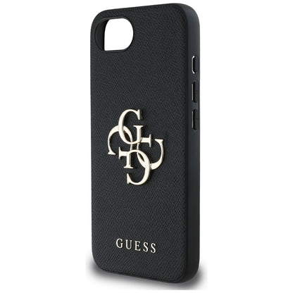 Capa para Apple iPhone 16e, Guess, 4G Grained Big and Classic Logo, Preta