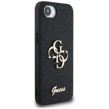 Case for Apple iPhone 16e, Guess, Fixed Glitter Big 4G, Black