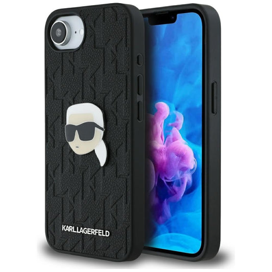 Capa para Apple iPhone 16e, Karl Lagerfeld, Monograma Karl's Head, Preta