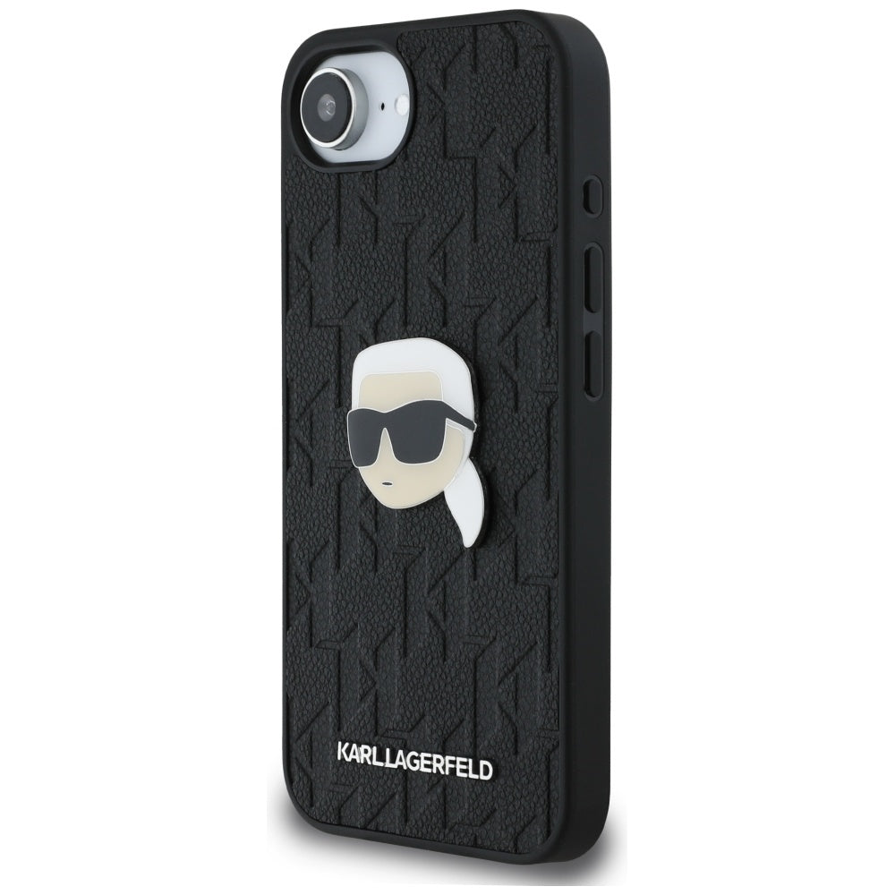 Capa para Apple iPhone 16e, Karl Lagerfeld, Monograma Karl's Head, Preta