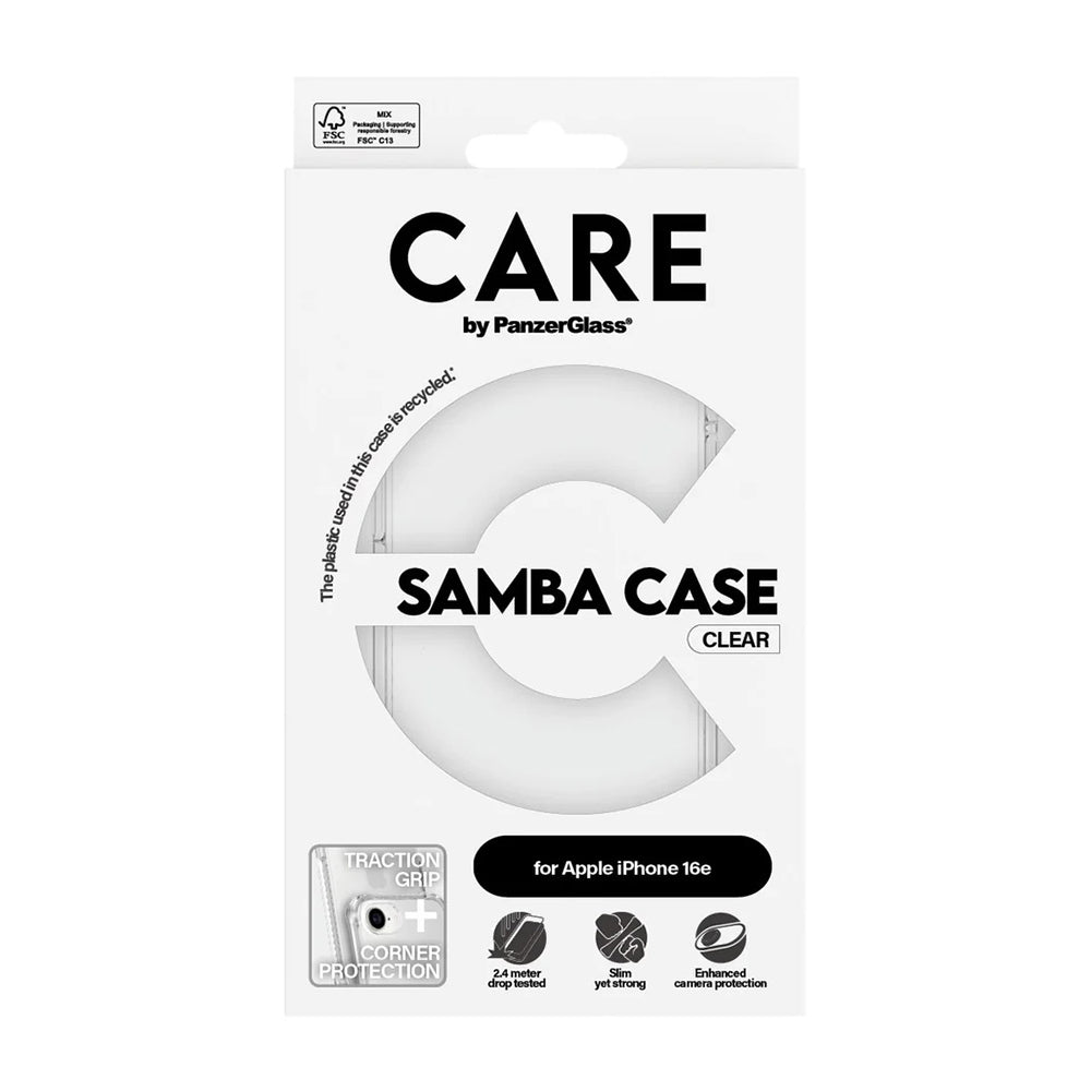 Capa para Apple iPhone 16e, PanzerGlass, Care Fashionable, Transparente