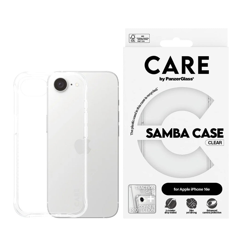Capa para Apple iPhone 16e, PanzerGlass, Care Fashionable, Transparente