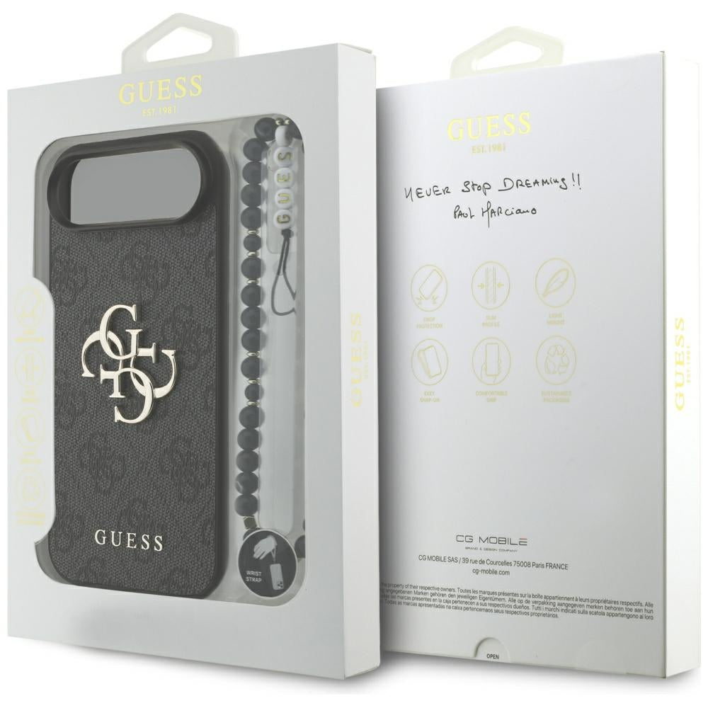 Capa para Apple iPhone 17 Air, Guess, 4G Classic Logo com Alça, Preta