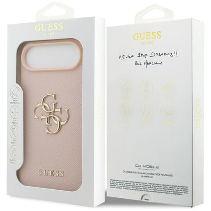 Capa para Apple iPhone 17 Air, Guess, 4G Grained Big and Classic Logo, Rosa