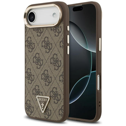 Capa para Apple iPhone 17 Air, Guess, Logo Triângulo 4G, Dourado Marrom