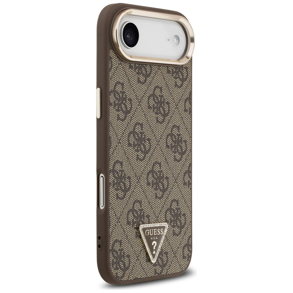 Capa para Apple iPhone 17 Air, Guess, Logo Triângulo 4G, Dourado Marrom