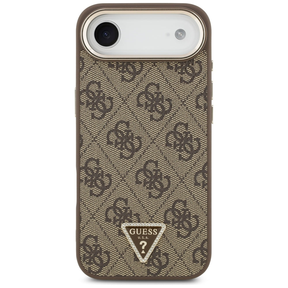 Capa para Apple iPhone 17 Air, Guess, Logo Triângulo 4G, Dourado Marrom