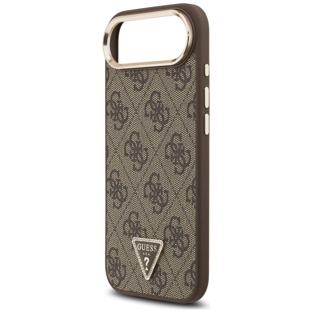 Capa para Apple iPhone 17 Air, Guess, Logo Triângulo 4G, Dourado Marrom