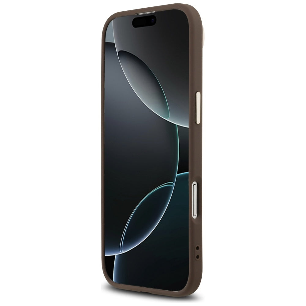 Capa para Apple iPhone 17 Air, Guess, Logo Triângulo 4G, Dourado Marrom