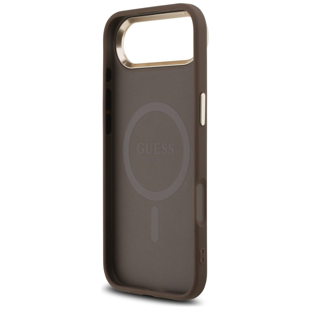 Capa para Apple iPhone 17 Air, Guess, Logo Triângulo 4G, Dourado Marrom